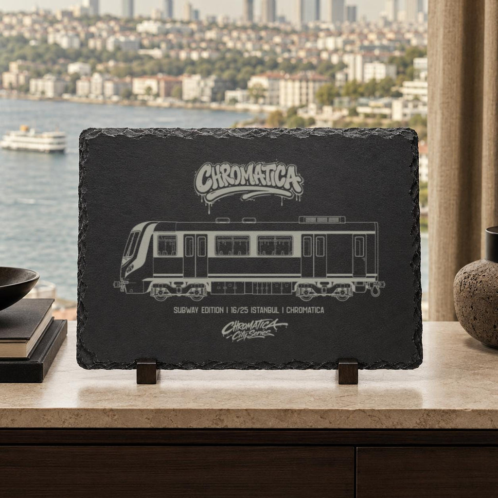 Istanbul Metro Slate Art, Laser-Engraved Train Plaque, Limited City Series Edition