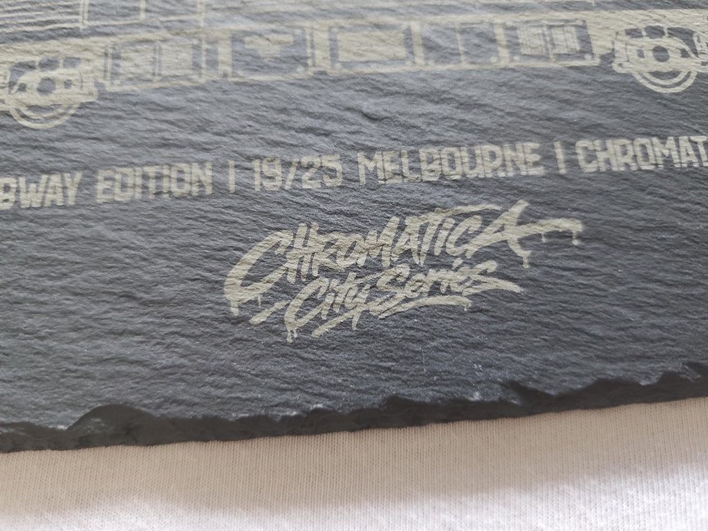 Melbourne Metropolitan Train Slate Art, Laser-Engraved Limited City Series Edition