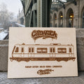 Vienna Graffiti Train Template on Birch Wood, Engraved A4 Art Board, Limited Collector Edition with Certificate