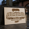 Berlin Graffiti Train Template on Birch Wood, Engraved A4 Art Board, Limited Collector Edition with Certificate