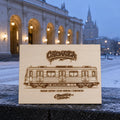 Moscow Graffiti Train Template on Birch Wood, Engraved A4 Art Board, Limited Collector Edition with Certificate