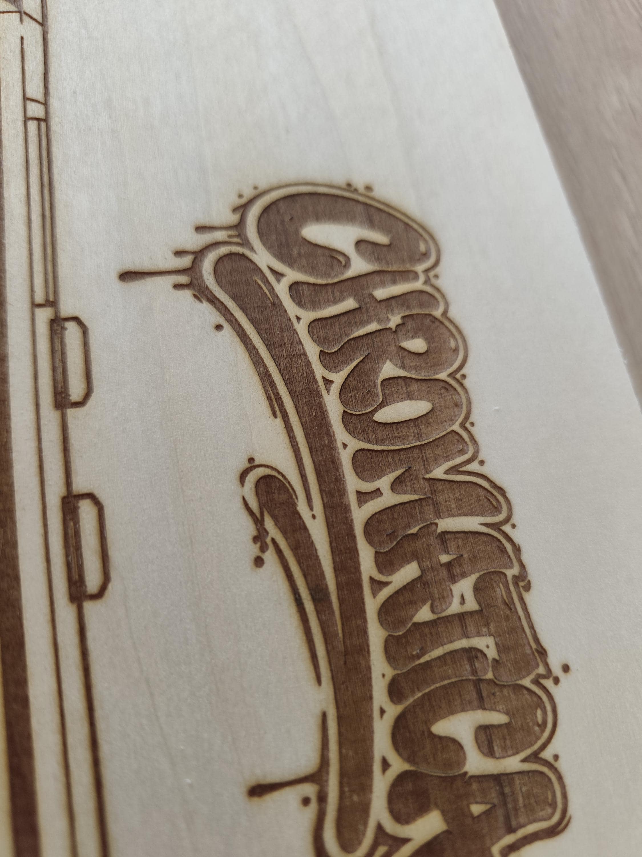 Bangkok Graffiti Train Template on Birch Wood, Engraved A4 Art Board, Limited Collector Edition with Certificate