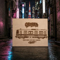 Tokyo Graffiti Train Template on Birch Wood, Engraved A4 Art Board, Limited Collector Edition with Certificate