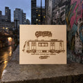 São Paulo Graffiti Train Template on Birch Wood, Engraved A4 Art Board, Limited Collector Edition with Certificate