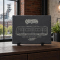 Ruhr Area Urban Rail Slate Art, Laser-Engraved Plaque, Limited City Series Edition