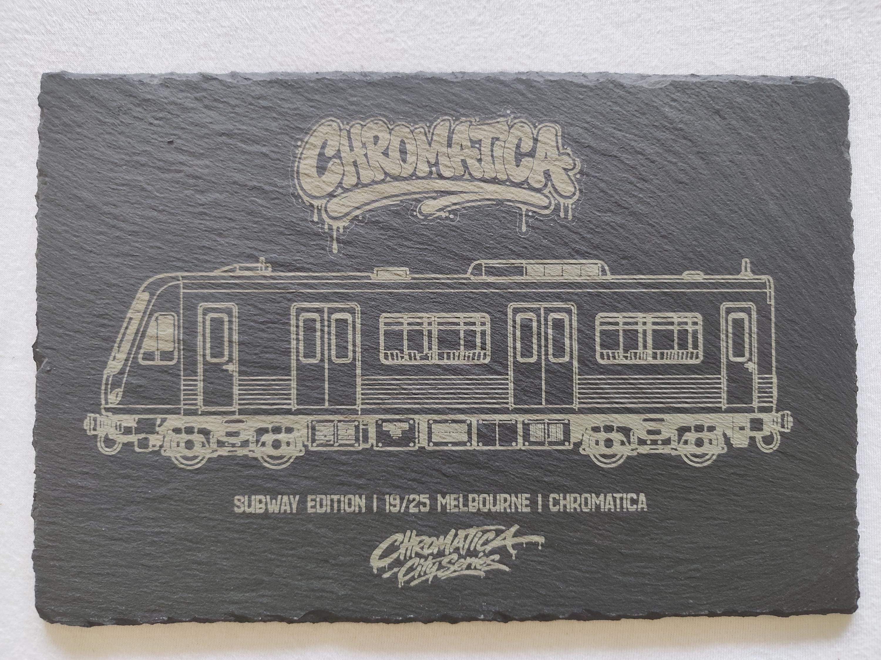 Melbourne Metropolitan Train Slate Art, Laser-Engraved Limited City Series Edition
