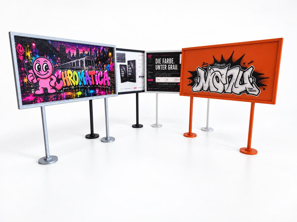 Custom UV Printed Mini Billboard, Personalized Graffiti Street Art Display, 3D Printed Kit