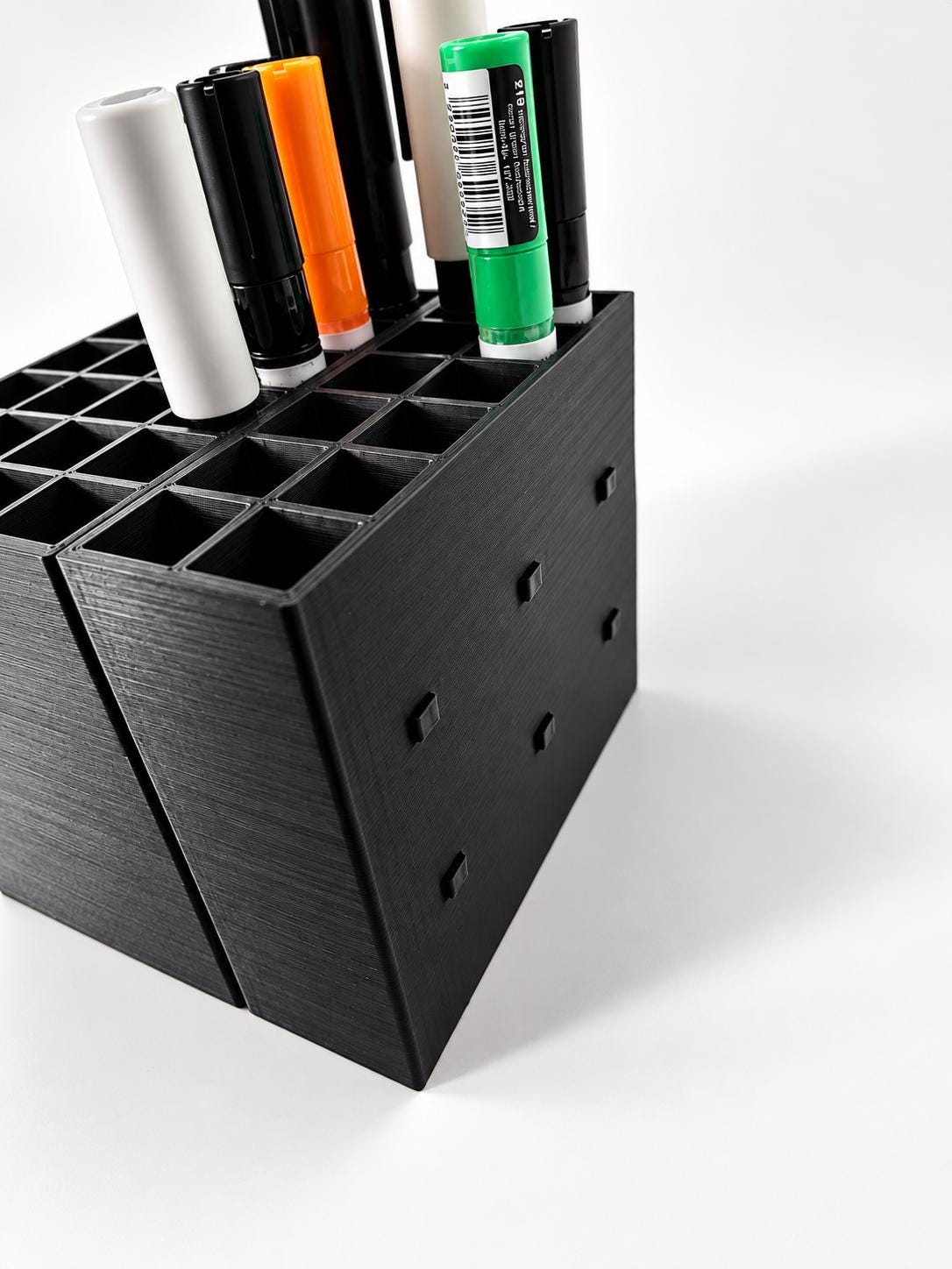 Black Marker Organizer – Modular Graffiti & Paint Marker Rack, 12/24/36 Slots