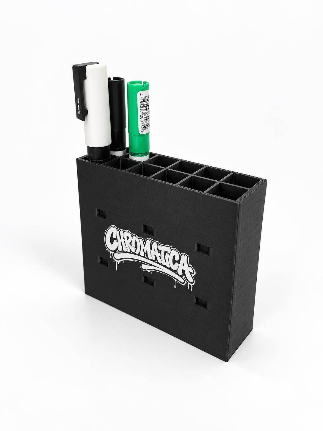 Black Marker Organizer – Modular Graffiti & Paint Marker Rack, 12/24/36 Slots