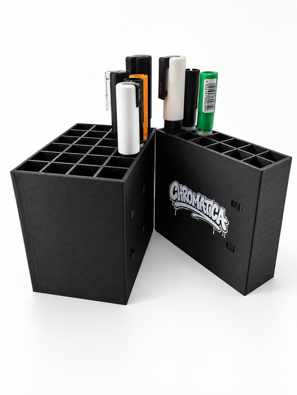 Black Marker Organizer – Modular Graffiti & Paint Marker Rack, 12/24/36 Slots