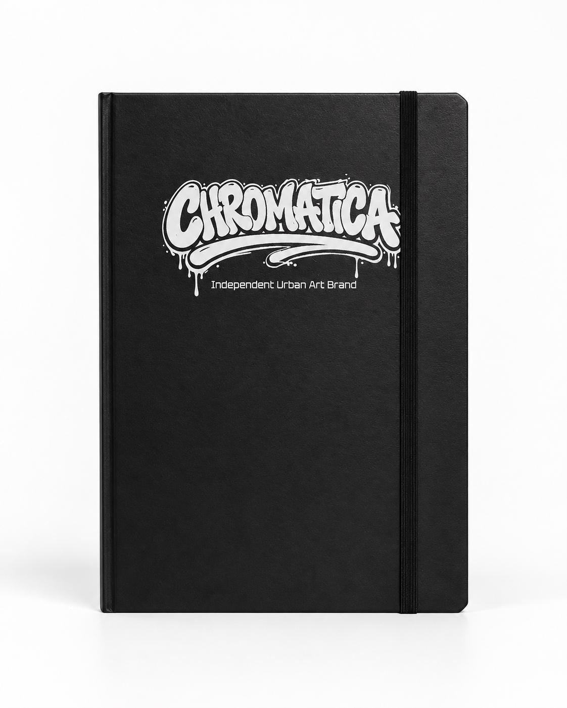 Graffiti Blackbook, 130gsm Sketchbook, Black Faux Leather Cover, Acid-Free FSC Paper