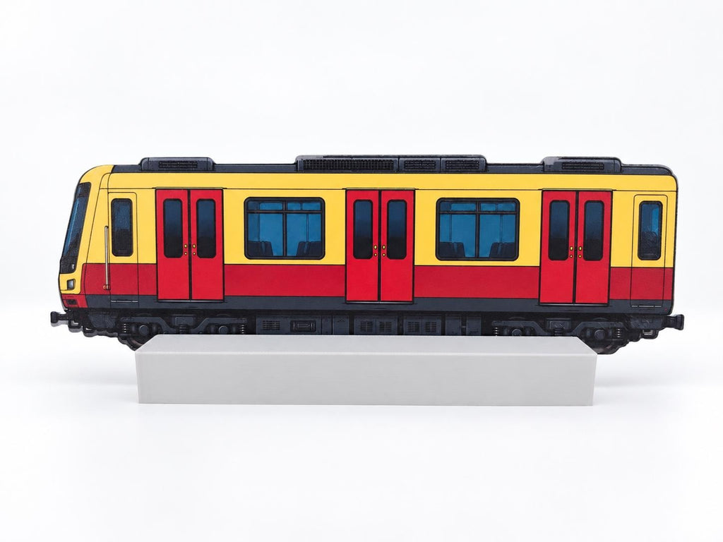 Berlin Graffiti Practice Train, 3D Printed Urban Rail Model, Acrylic Marker Canvas, Street Art Collectible