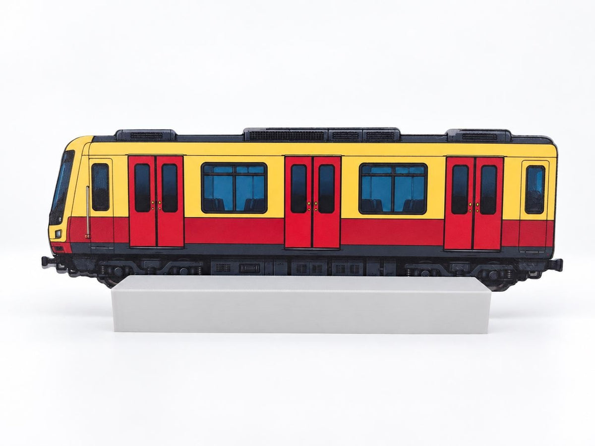 Berlin Graffiti Practice Train, 3D Printed Urban Rail Model, Acrylic Marker Canvas, Street Art Collectible