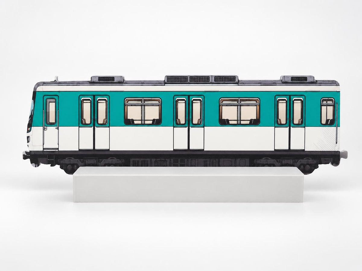 Paris Graffiti Practice Train, 3D Printed Metro Art Model, Acrylic Marker Canvas, Street Art Collectible
