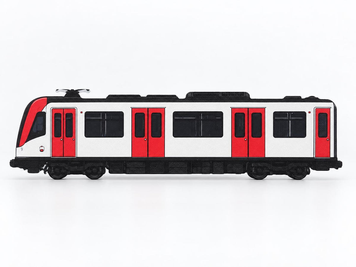 Barcelona Graffiti Practice Train, 3D Printed Urban Rail Model, Acrylic Marker Canvas, Street Art Collectible