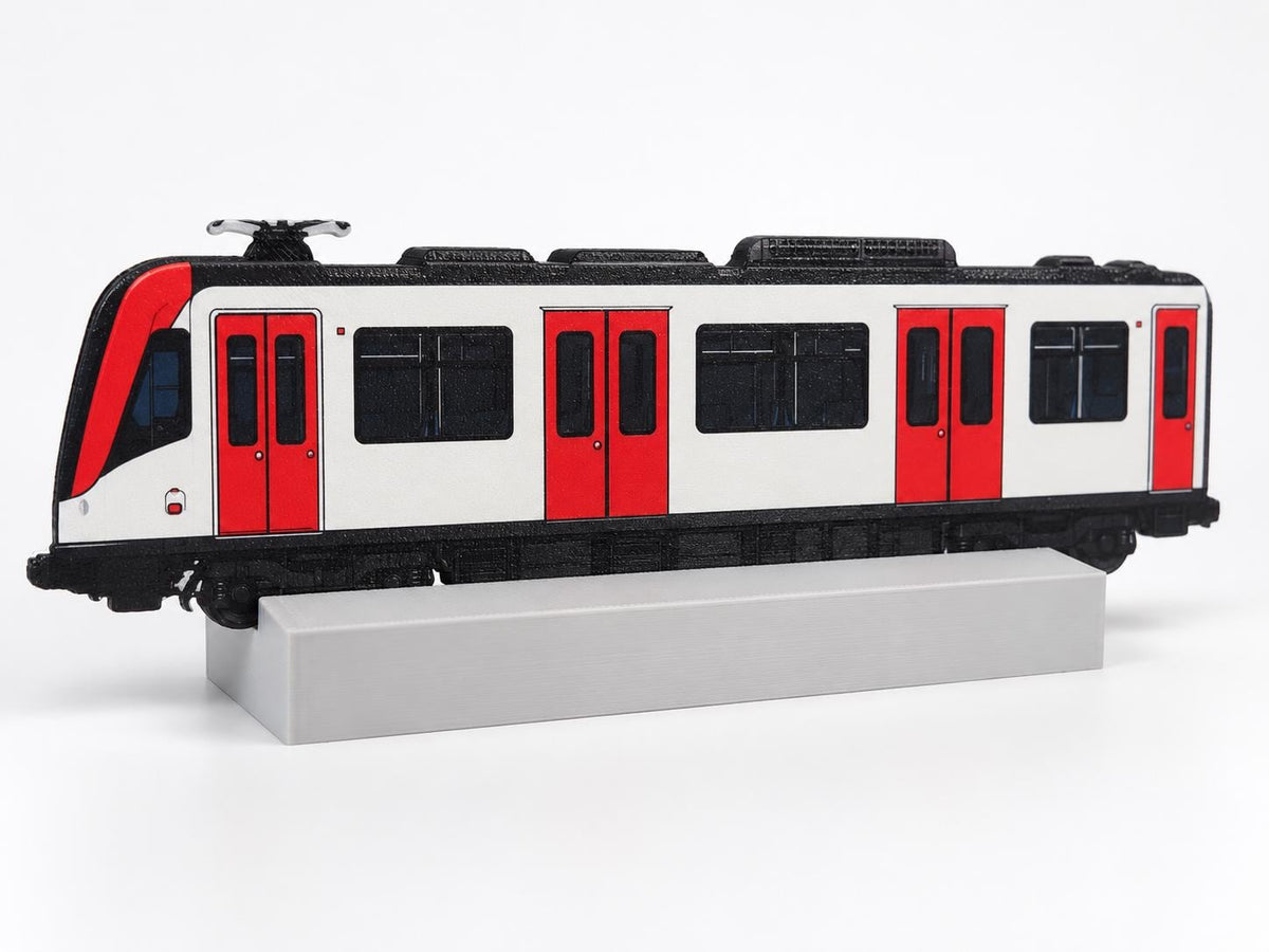 Barcelona Graffiti Practice Train, 3D Printed Urban Rail Model, Acrylic Marker Canvas, Street Art Collectible