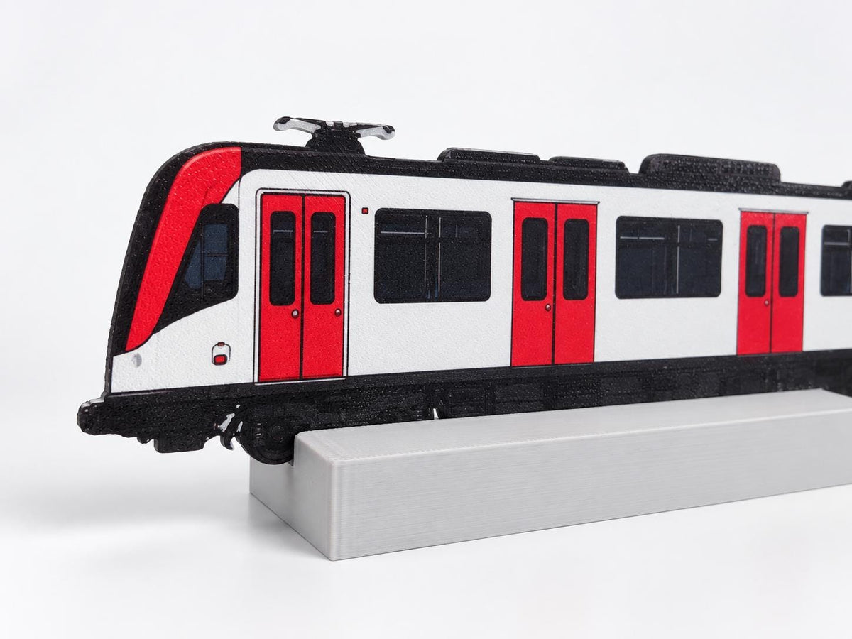 Barcelona Graffiti Practice Train, 3D Printed Urban Rail Model, Acrylic Marker Canvas, Street Art Collectible
