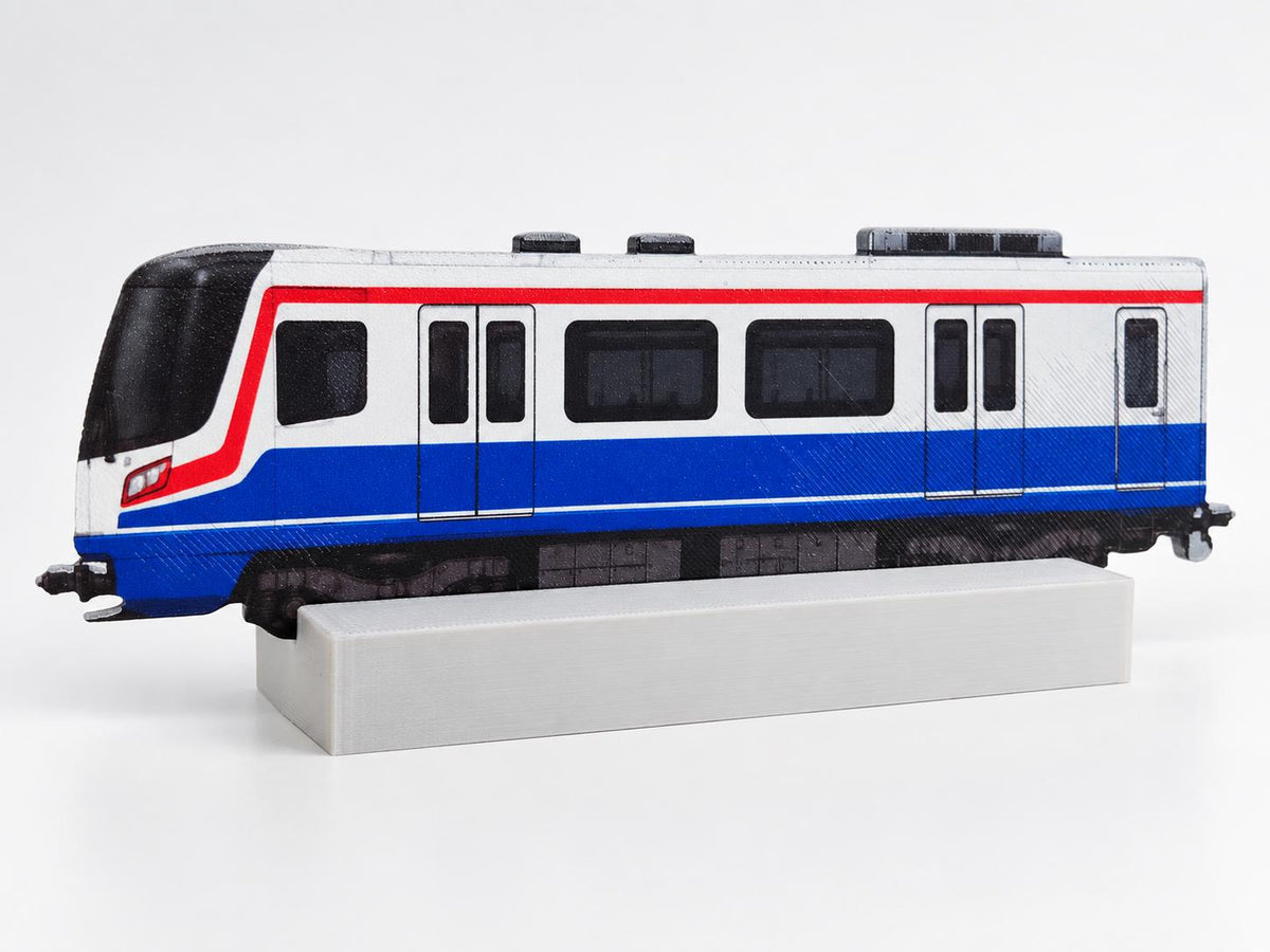 Bangkok Graffiti Practice Train, 3D Printed Urban Rail Model, Acrylic Marker Canvas, Street Art Collectible