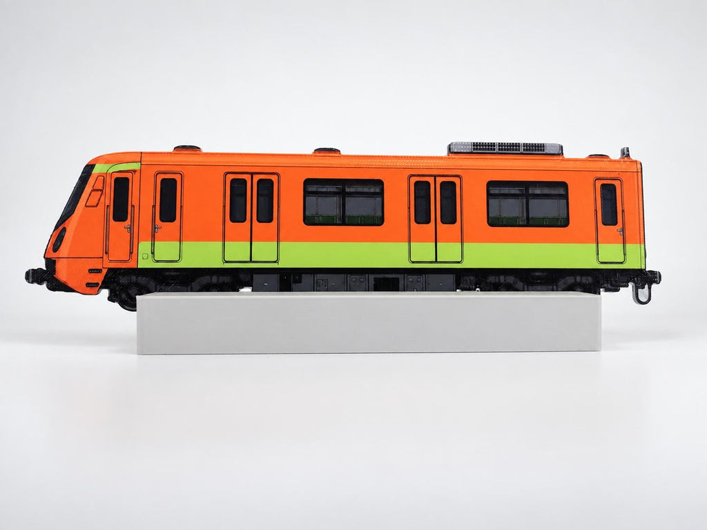 Mexico City Graffiti Practice Train, 3D Printed Metro Train Model, Acrylic Marker Canvas, Street Art Collectible
