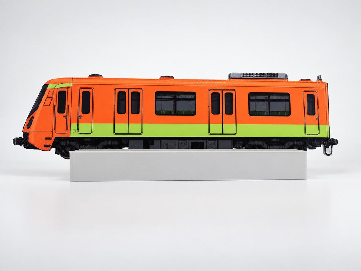 Mexico City Graffiti Practice Train, 3D Printed Metro Train Model, Acrylic Marker Canvas, Street Art Collectible