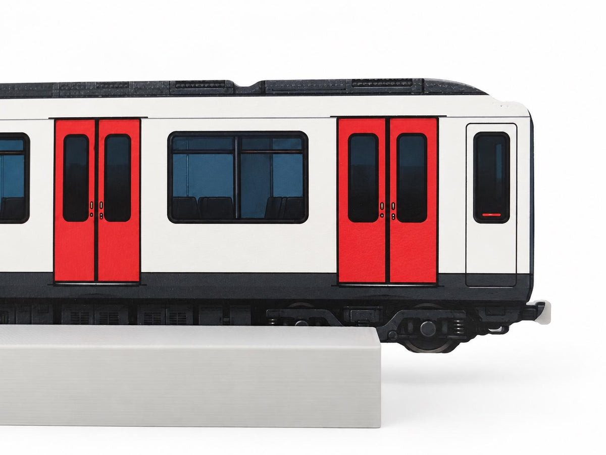 Hamburg Graffiti Practice Train, 3D Printed Urban Rail Model, Acrylic Marker Canvas, Street Art Collectible