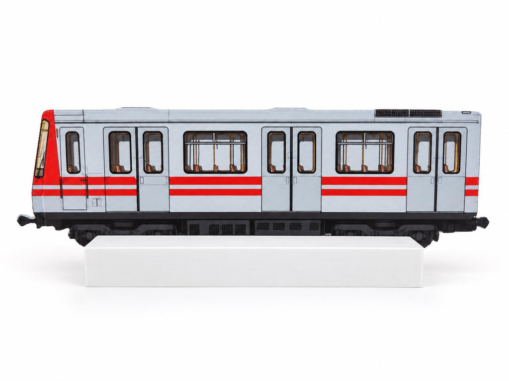 Bucharest Graffiti Practice Train, 3D Printed Metro Train Model, Acrylic Marker Canvas, Street Art Collectible