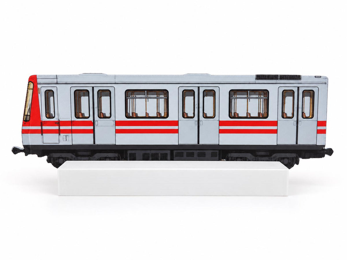Bucharest Graffiti Practice Train, 3D Printed Metro Train Model, Acrylic Marker Canvas, Street Art Collectible