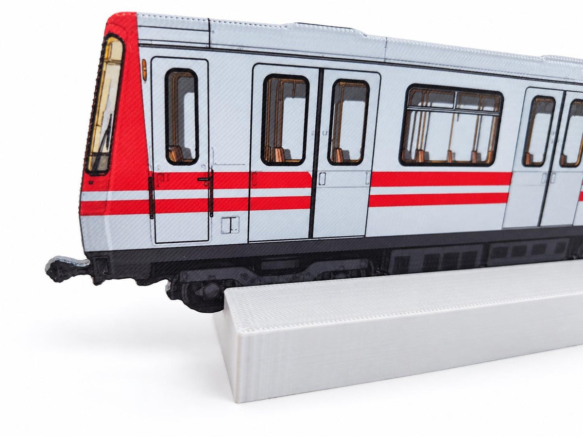 Bucharest Graffiti Practice Train, 3D Printed Metro Train Model, Acrylic Marker Canvas, Street Art Collectible