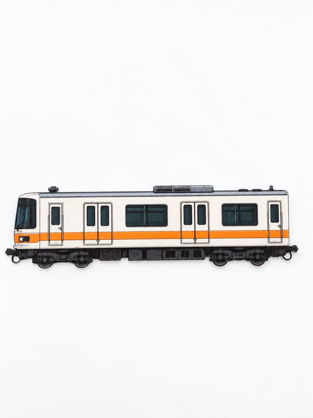 Tokyo Graffiti Practice Train, 3D Printed Urban Rail Model, Acrylic Marker Canvas, Street Art Collectible