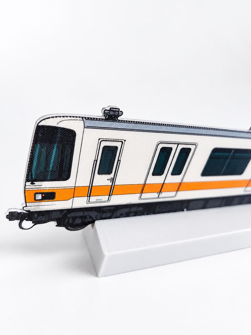 Tokyo Graffiti Practice Train, 3D Printed Urban Rail Model, Acrylic Marker Canvas, Street Art Collectible
