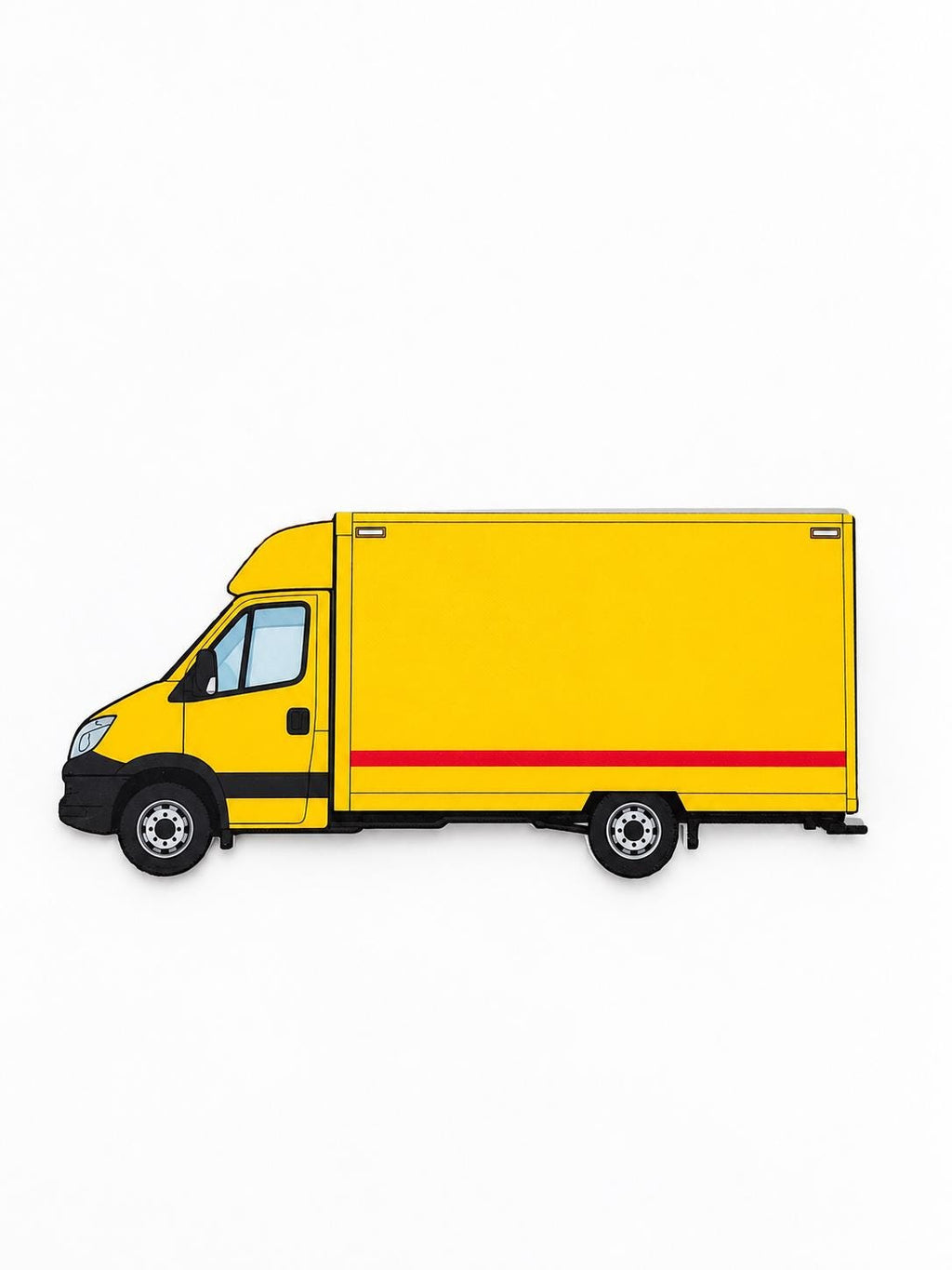 Graffiti Practice Parcel Truck, 3D Printed Yellow Truck, Paintable with Acrylic Markers, Urban Art Collectible, 20x10 cm