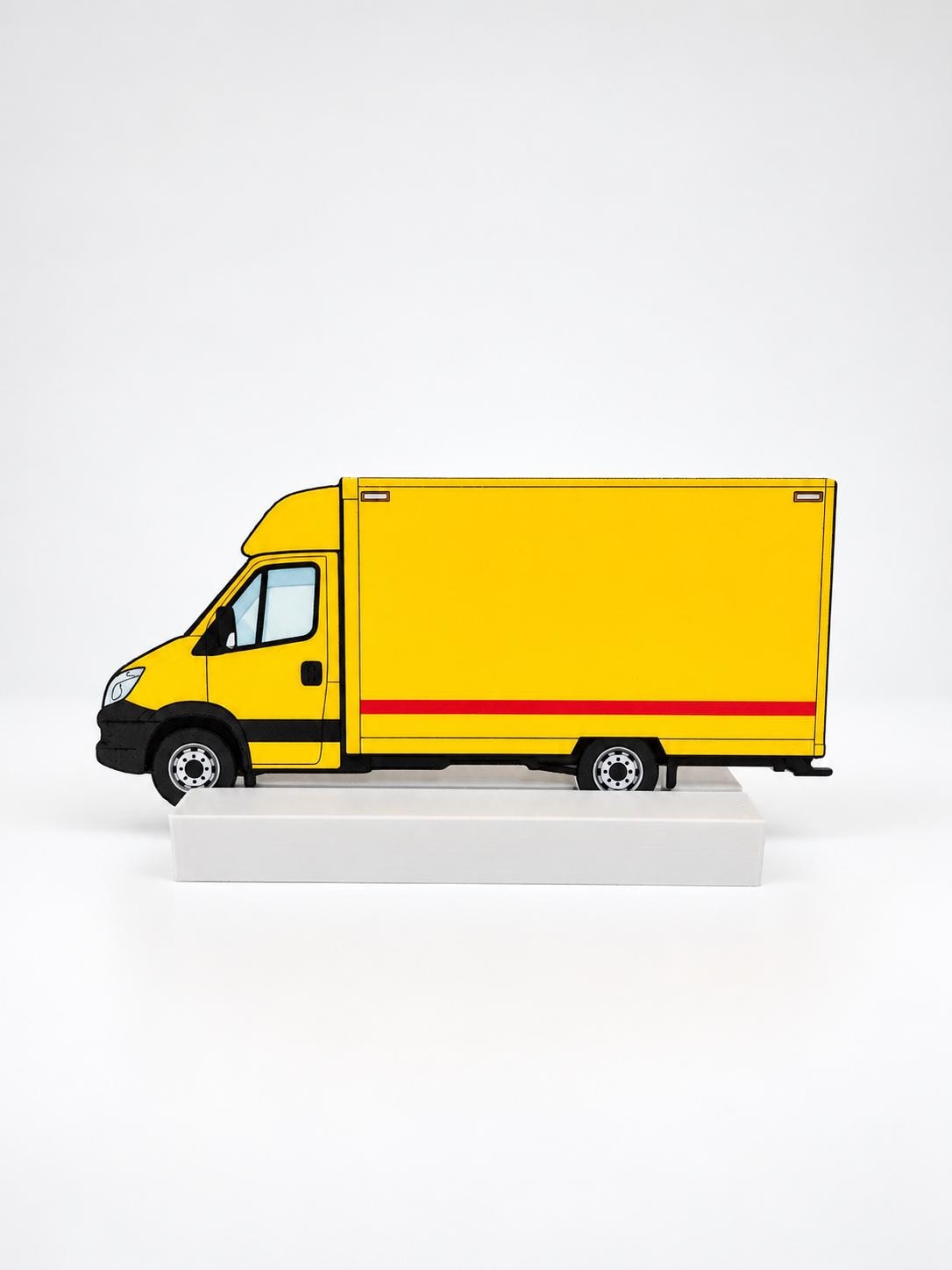 Graffiti Practice Parcel Truck, 3D Printed Yellow Truck, Paintable with Acrylic Markers, Urban Art Collectible, 20x10 cm