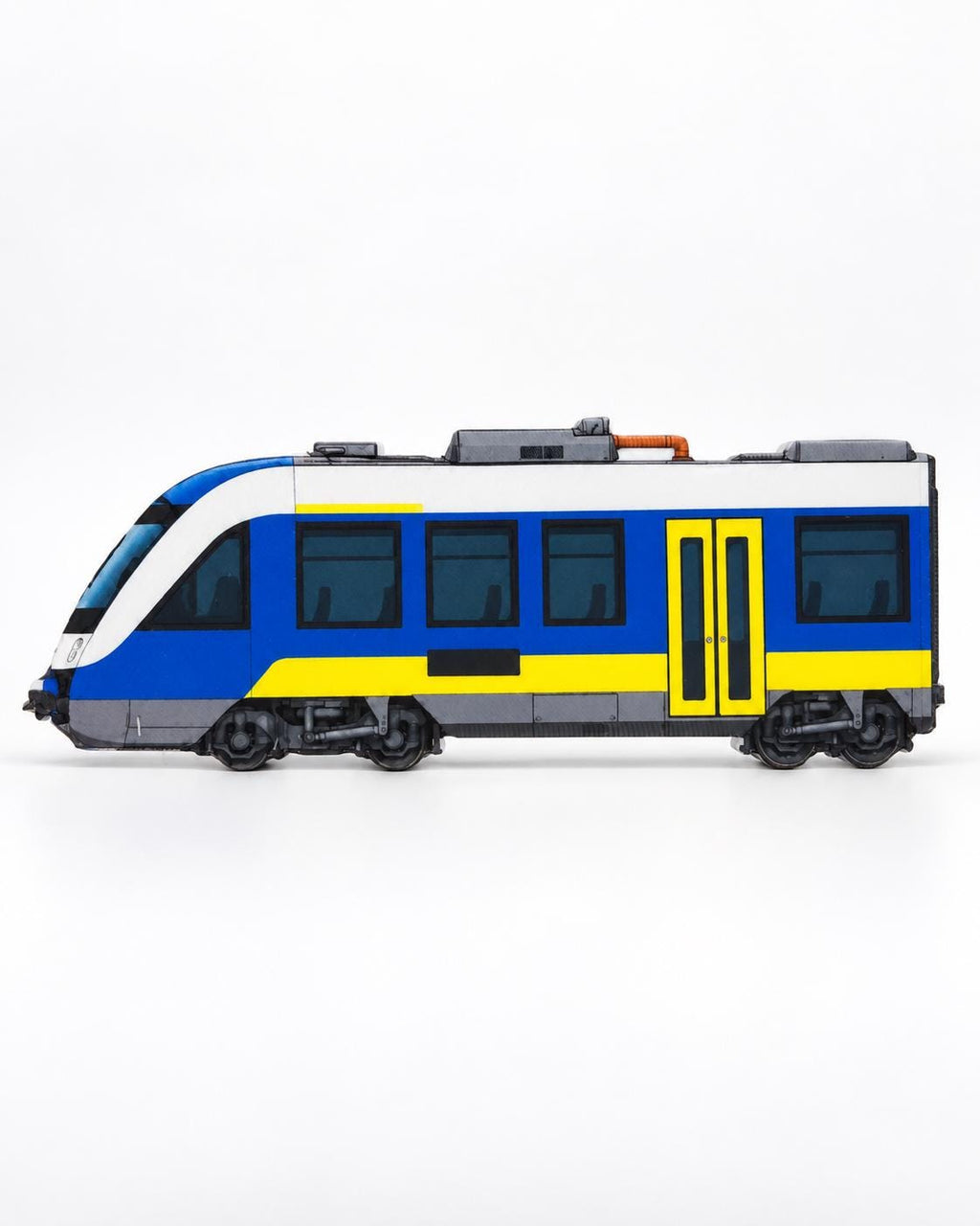 German Regional Graffiti Practice Train, 3D Printed Rail Model, Paintable with Acrylic Markers, Urban Rail Art Collectible, 20x10 cm