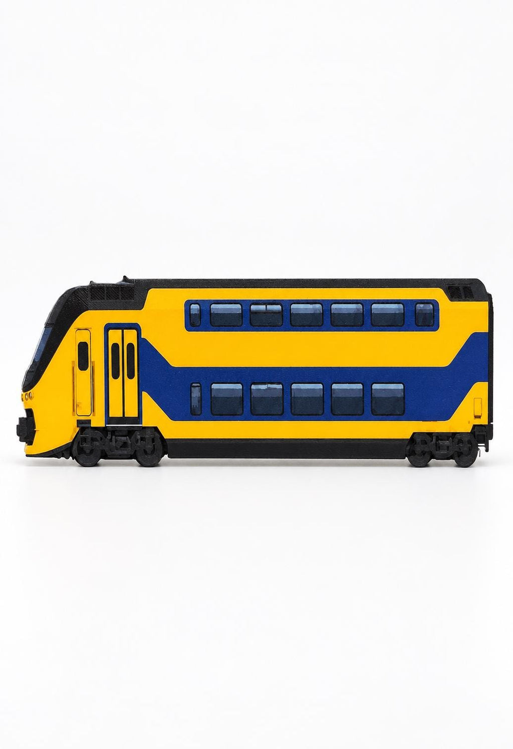 Dutch Intercity Double Decker Graffiti Practice Train, 3D Printed Passenger Train, Paintable with Acrylic Markers, Rail Art Collectible