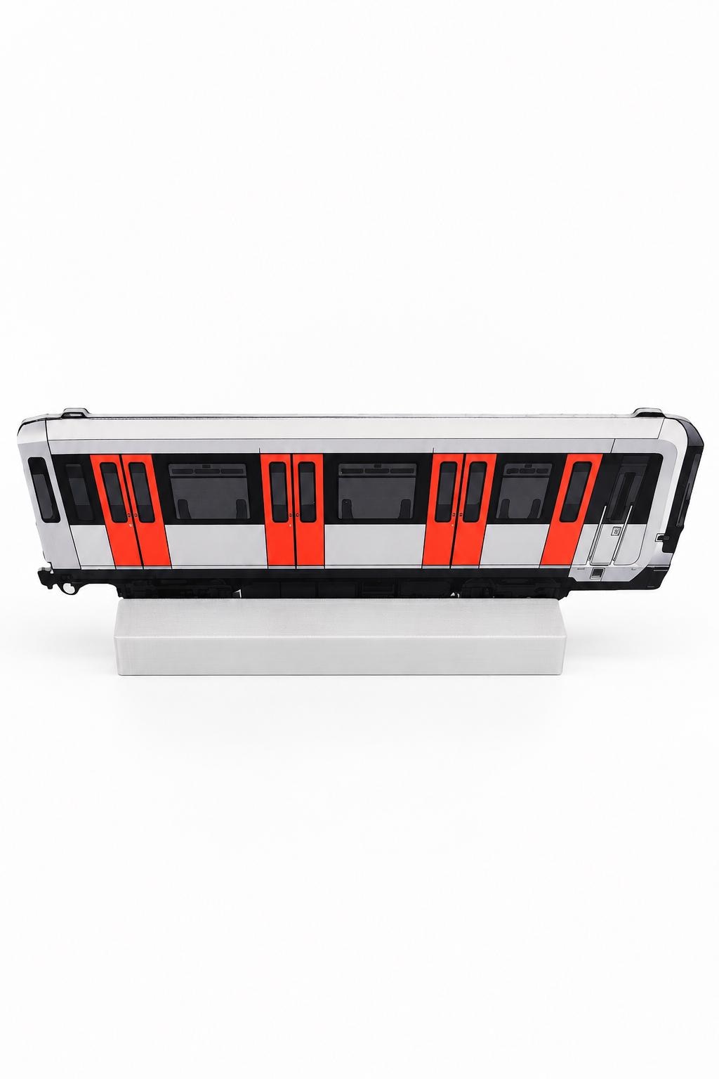 Amsterdam Metro Graffiti Practice Train, 3D Printed Rail Art Object, Paintable with Acrylic Markers, Urban Collectible, 20x10 cm