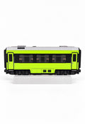 Lime Green Train Graffiti Practice Coach, 3D Printed Long Distance Rail Art, Paintable with Acrylic Markers, 20x10 cm
