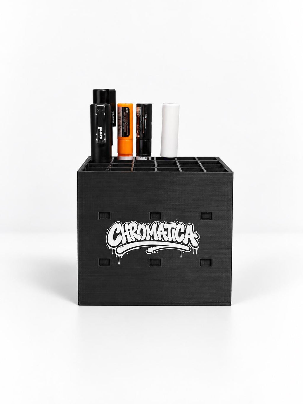 Black Marker Organizer – Modular Graffiti & Paint Marker Rack, 12/24/36 Slots