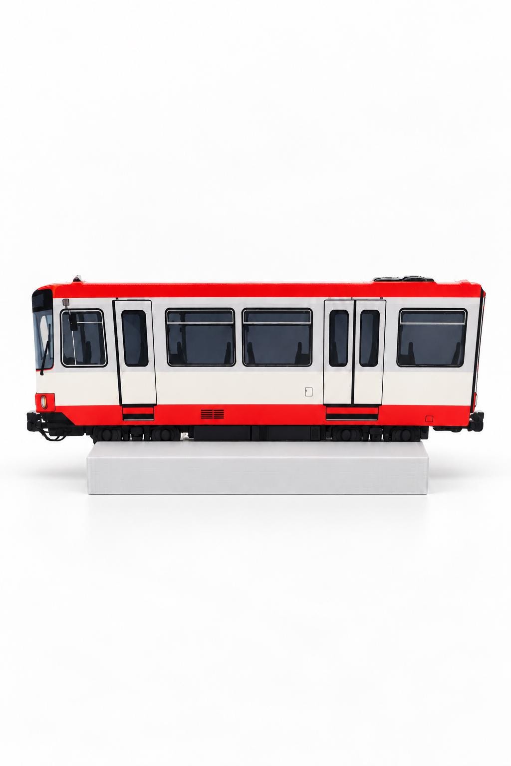 Ruhr Area Urban Rail Graffiti Practice Train, 3D Printed Tram Metro, Paintable with Acrylic Markers, Rail Art Collectible, 20x10 cm