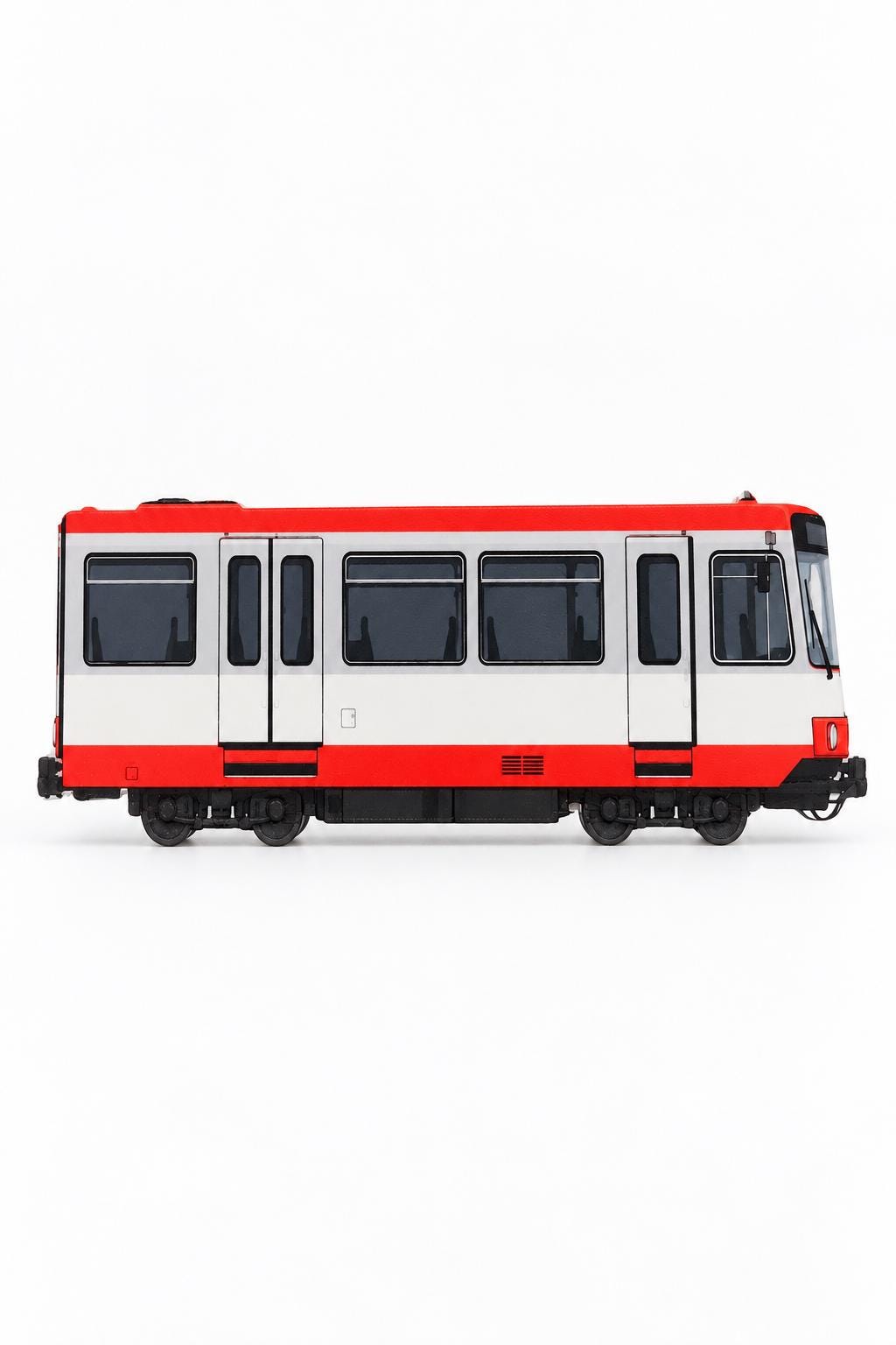 Ruhr Area Urban Rail Graffiti Practice Train, 3D Printed Tram Metro, Paintable with Acrylic Markers, Rail Art Collectible, 20x10 cm