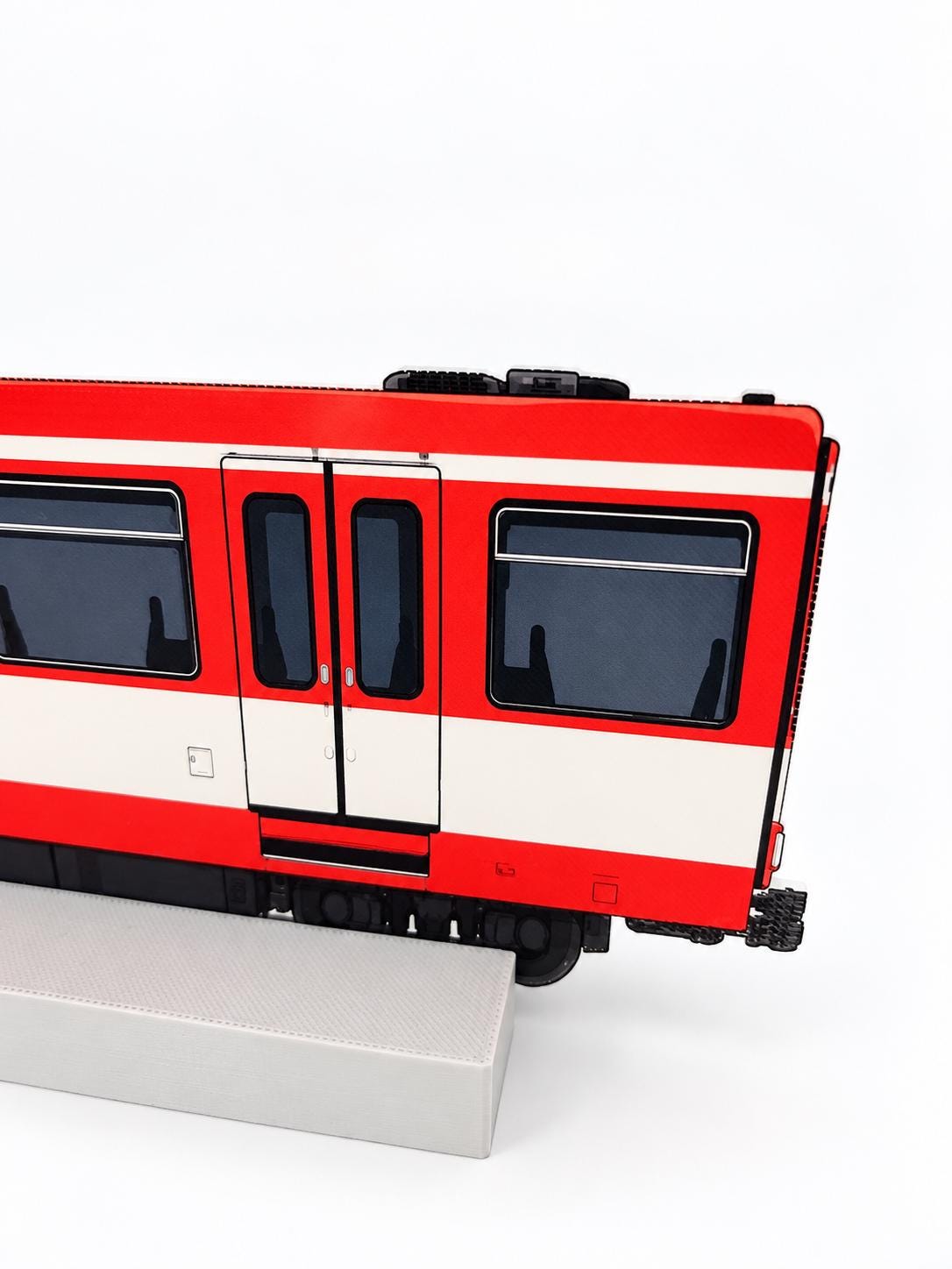 Düsseldorf Duisburg Tram Graffiti Practice Train, 3D Printed German Urban Rail, Paintable with Acrylic Markers, Rail Art, 20x10 cm