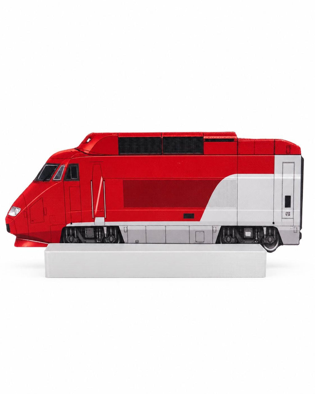 Classic Red European High-Speed Graffiti Practice Train, 3D Printed Rail Model, Paintable with Acrylic Markers, Rail Art, 20x10 cm