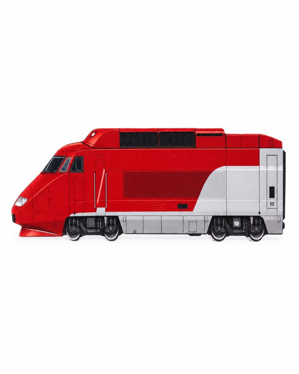 Classic Red European High-Speed Graffiti Practice Train, 3D Printed Rail Model, Paintable with Acrylic Markers, Rail Art, 20x10 cm