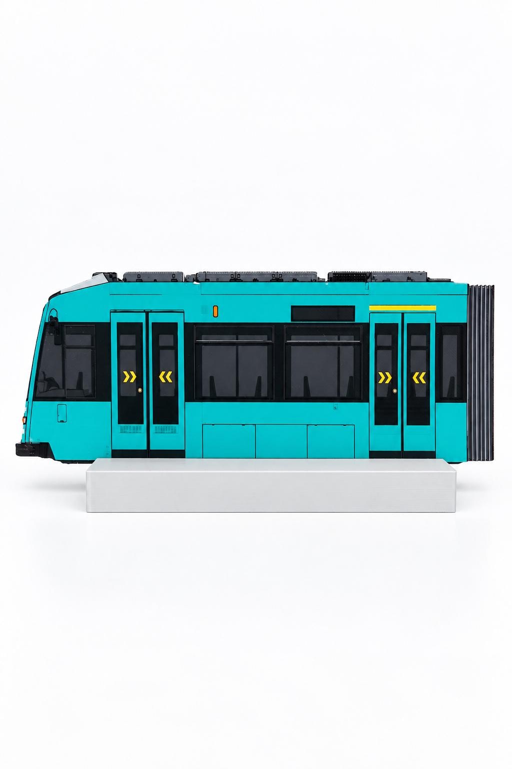 Frankfurt Tram Graffiti Practice Train, 3D Printed German Urban Rail, Paintable with Acrylic Markers, Rail Art, 20x10 cm
