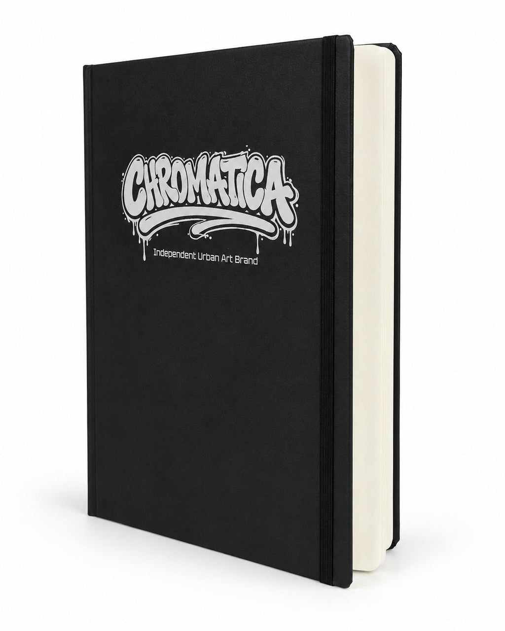 Graffiti Blackbook, 130gsm Sketchbook, Black Faux Leather Cover, Acid-Free FSC Paper