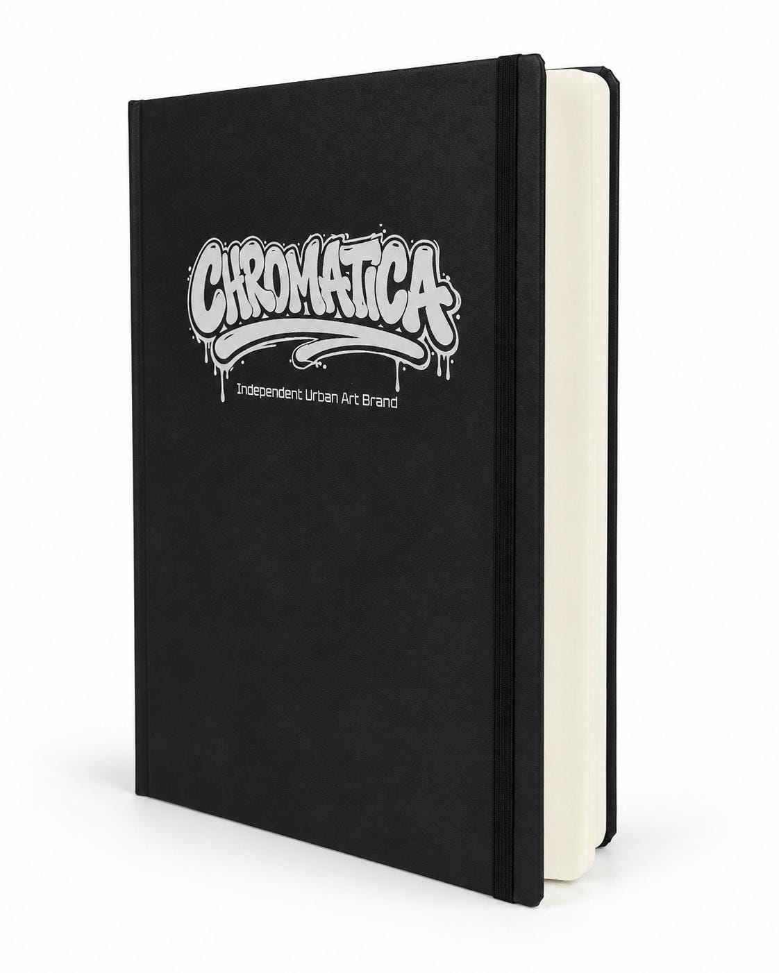 Graffiti Blackbook, 130gsm Sketchbook, Black Faux Leather Cover, Acid-Free FSC Paper