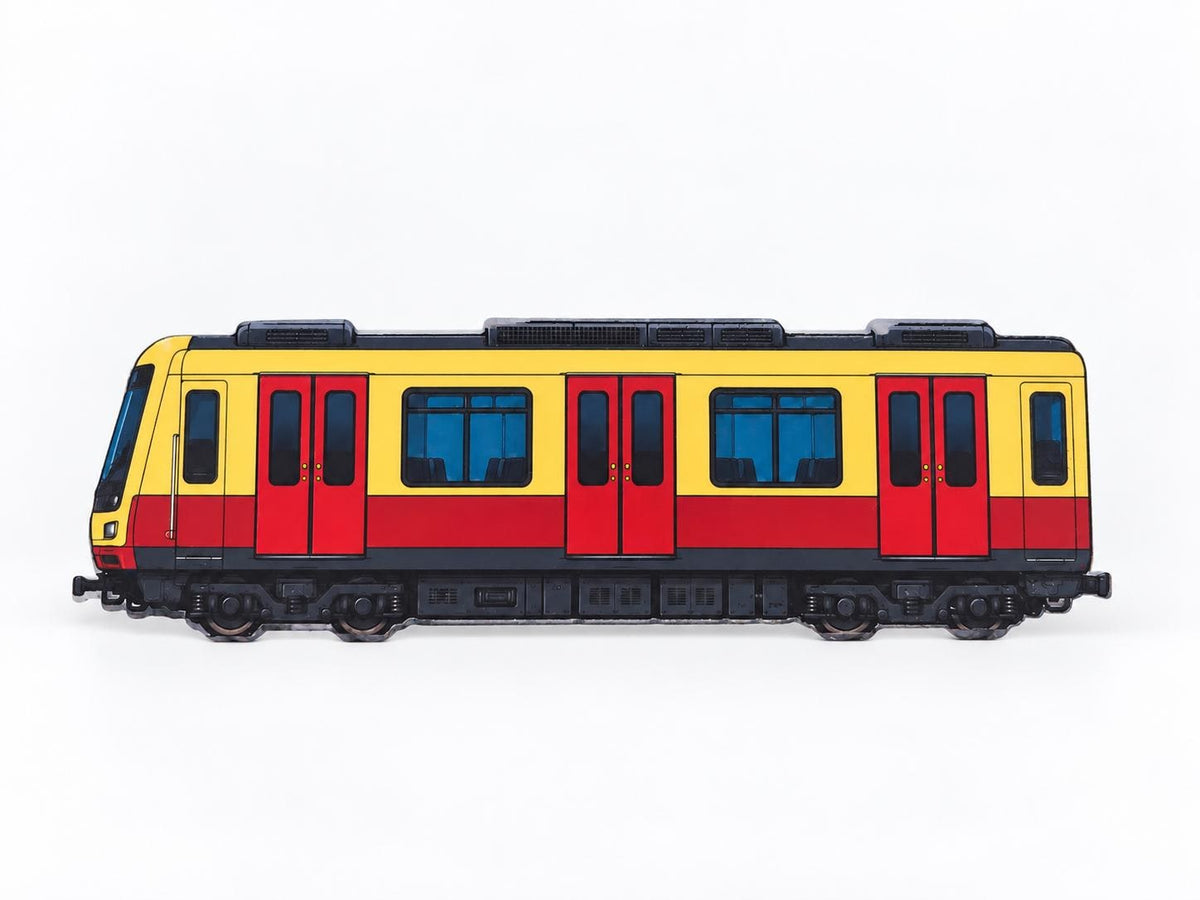 Berlin Graffiti Practice Train, 3D Printed Urban Rail Model, Acrylic Marker Canvas, Street Art Collectible