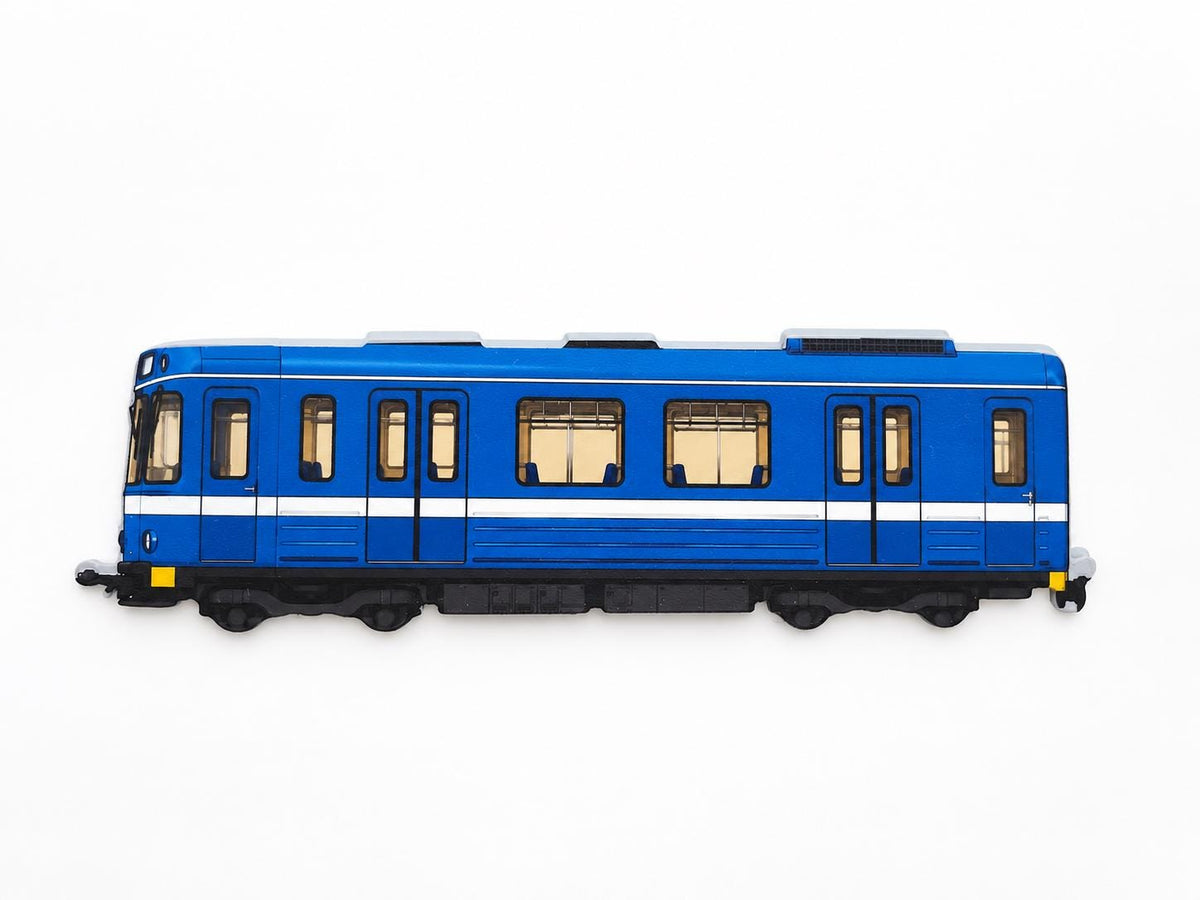 Stockholm Graffiti Practice Train, 3D Printed Metro Train Model, Acrylic Marker Canvas, Street Art Collectible