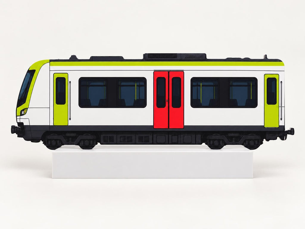 Ruhr Area Graffiti Practice Train, 3D Printed Rail Model, Acrylic Marker Canvas, Urban Art Collectible