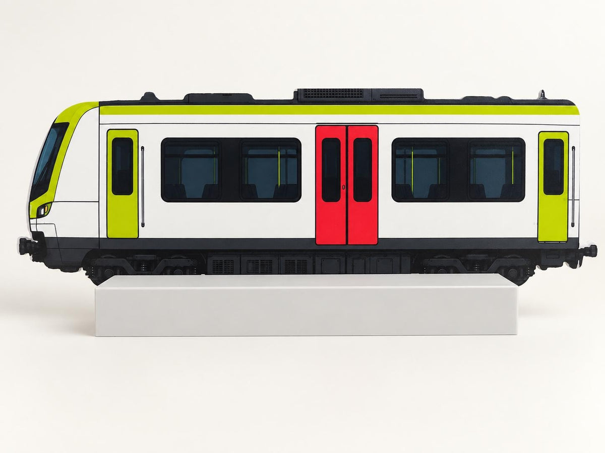 Ruhr Area Graffiti Practice Train, 3D Printed Rail Model, Acrylic Marker Canvas, Urban Art Collectible