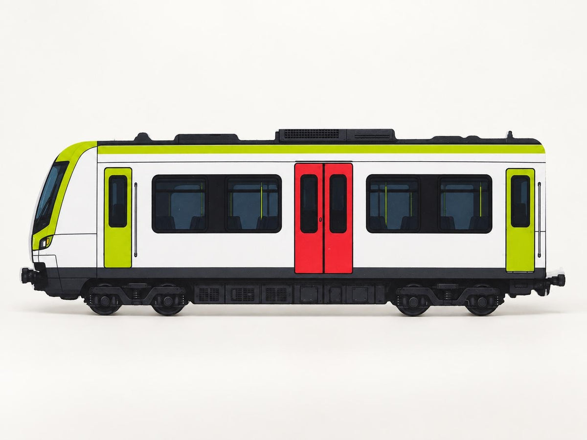 Ruhr Area Graffiti Practice Train, 3D Printed Rail Model, Acrylic Marker Canvas, Urban Art Collectible